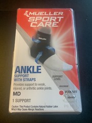 Mueller Sport Care Ankle Support With Straps (Black) Medium*** NEW***