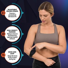 Adjustable Elbow Brace 2-Pack for Men & Women – Tennis/Golfer’s Elbow Support, P