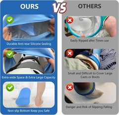Upgraded Extra Long Leg Cast Cover – Perfect for Showering with Safety Features
