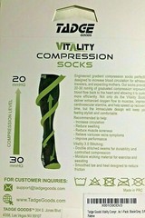 Tadge VITALITY COMPRESSION Socks Black Gray S/M Men Women 1Pair NEW in Box