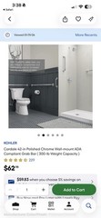 KOHLER Cardale 42” Wall-Mount Grab Bar In Polished Chrome ADA Compliant