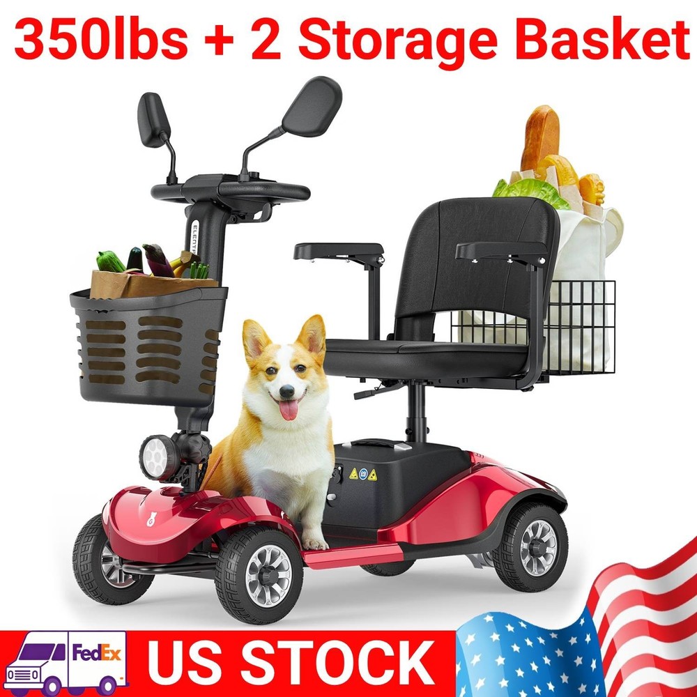 350LB 4 Wheels Mobility Scooter Power Wheelchair Folding Electric Clearance SALE