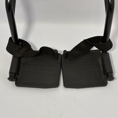 Wheelchair Swing Away Footrests Pair Black Foot Plates Heel Loops Universal