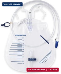 Urinary Drainage Bag 2000ml Urine Catheters Bags with Anti-Reflux Chamber | 3 Pa