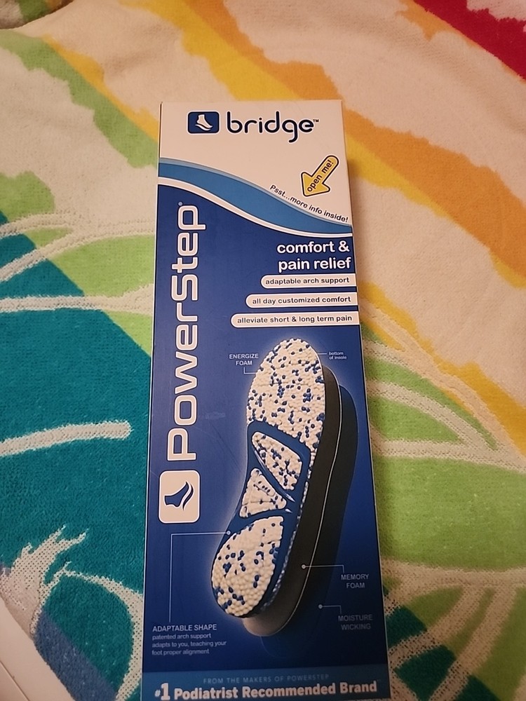 Bridge PowerStep Adaptable Arch Support Shoe Inserts Trim To Fit