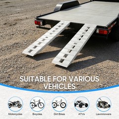 2Pcs 60″x12″ Aluminum 6000 LBS Truck Car Auto Trailer Ramps Hook End Knife New