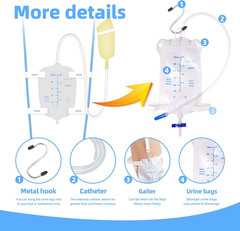 Latex Condom Catheter External Self-Sealing Set, Thick Tube,500ml Leg Bag *1, 20