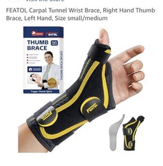Featol Thumb Brace S/M LEFT Hand Stabilization Support for Thumb Wrist Hand