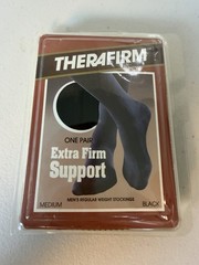 TheraFirm Extra Firm Regular Weight Knee Length Support Socks Men Medium Black-1