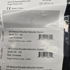DR Medical Shoulder Abduction System SS-154 Universal Size Black HCPCS L3960 NEW
