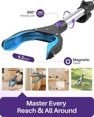 2 Pack 40-Inch Foldable Grabber Tool with Anti-Slip Rotating Jaw for Seniors
