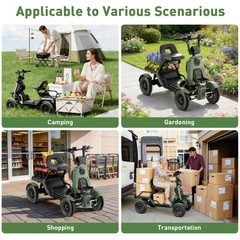 4-Wheel Electric Mobility Scooter for Adults Cargo Platform 500/1000W 15.5 MPH