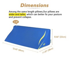 Mistuki Bed Wedge Pillow for Sleeping 23.62 x 11.02 x 8.66 inches, Blue