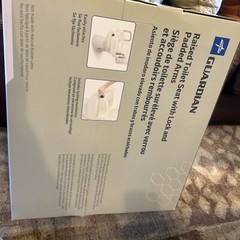 Midline Guardian Raised Toilet Seat W/Lock & Padded Arms 400 Ib Capacity NIB
