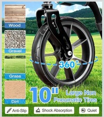 Farani 10” All Terrain Rollator Walker Foldable w/Seat 300lb MultiColor