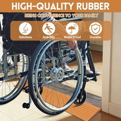 Threshold Ramps for Doorways, 39.37 X 3.15 X 0.39Inch Self-Adhesive Rubber Ra…