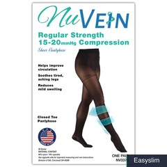 Women’s Sheer Compression Pantyhose 15-20 mmHg Support Queen Charcoal