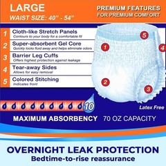 Comforting Overnight Protection: Large Adult Diapers with Tear-Away Sides