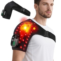 Red Light Shoulder Massager Pain Relief with 4 Heating Levels, 3 Vibration Modes