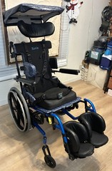 Quickie IRIS Tilt-in-Space Wheelchair 19×19 Frame 300lb Cap Sunrise Medical Blue