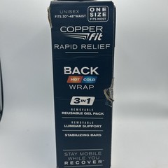 Copper Fit Rapid Relief 3-In-1 Hot/Cold Therapy Back Support One Size Adjustable