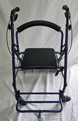 Bariatric Aluminum Rollator Purple Padded Seat Basket and Footrest