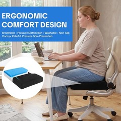 Bariatric Seat Cushion 500 lbs, Large Coccyx Cushion with Tailbone Cutout