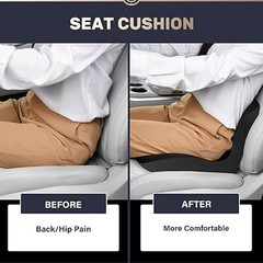 Car Seat Cushion and Lumbar Support Pillow One Piece, Memory Foam