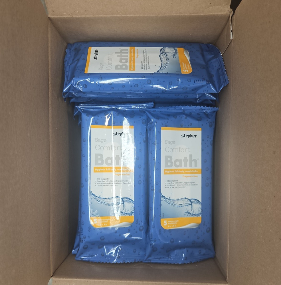 Stryker Sage Comfort Bath Full-Body Cleansing Washcloths, Heavyweight 48 packs-5
