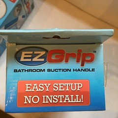 2 EZ GRIP Bathroom Suction Handle Tub Bath Wall Shower Easy installation!