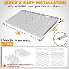 VNN 29x48in Shed Ramp 1500 LB Capacity Aluminum 2PC