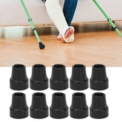 Black 10pcs Crutch Tip Rubber 19mm Inner Diameter Slip Resistance Universal WT