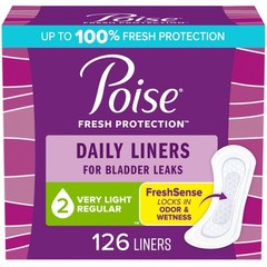 Poise Daily Liners Regular Length 2 Drop Absorbency 126 Ct Packaging May Vary