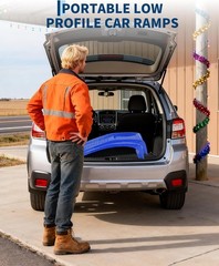 8 Inch Lift Solid Steel Car Ramps 8000 LBS Auto Truck Ramps for Car Repair 2PCS