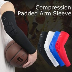 HOPEFORTH 2PCS Padded Elbow Sleeves Compression Arm XX-Large, Black Pad