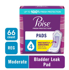 Poise Women’s Incontinence Pads, 5 Drop Maximum Absorbency, Long Length, 39 Coun