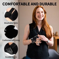 CLYGER Thumb Brace 2-in-1 Removable Support Splint Wrist Brace Black 1 pack