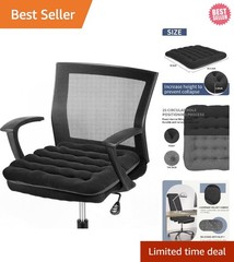 Comfortable Machine Washable Black Velvet Chair Cushion – 1 Count, 16.5×15.7