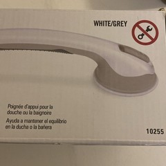Changing Lifestyles Suction Cup Bathtub & Shower Handle 16″ White/Grey – 10255