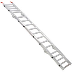 Silver 1400LB Aluminum Ramp Pair 2in1 Tailgate Extender ATV Mower Motorcycle