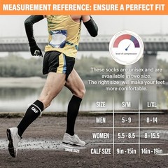 Compression Socks for Large-X-Large 032 Black/Grey/Black/Nude/White/Black