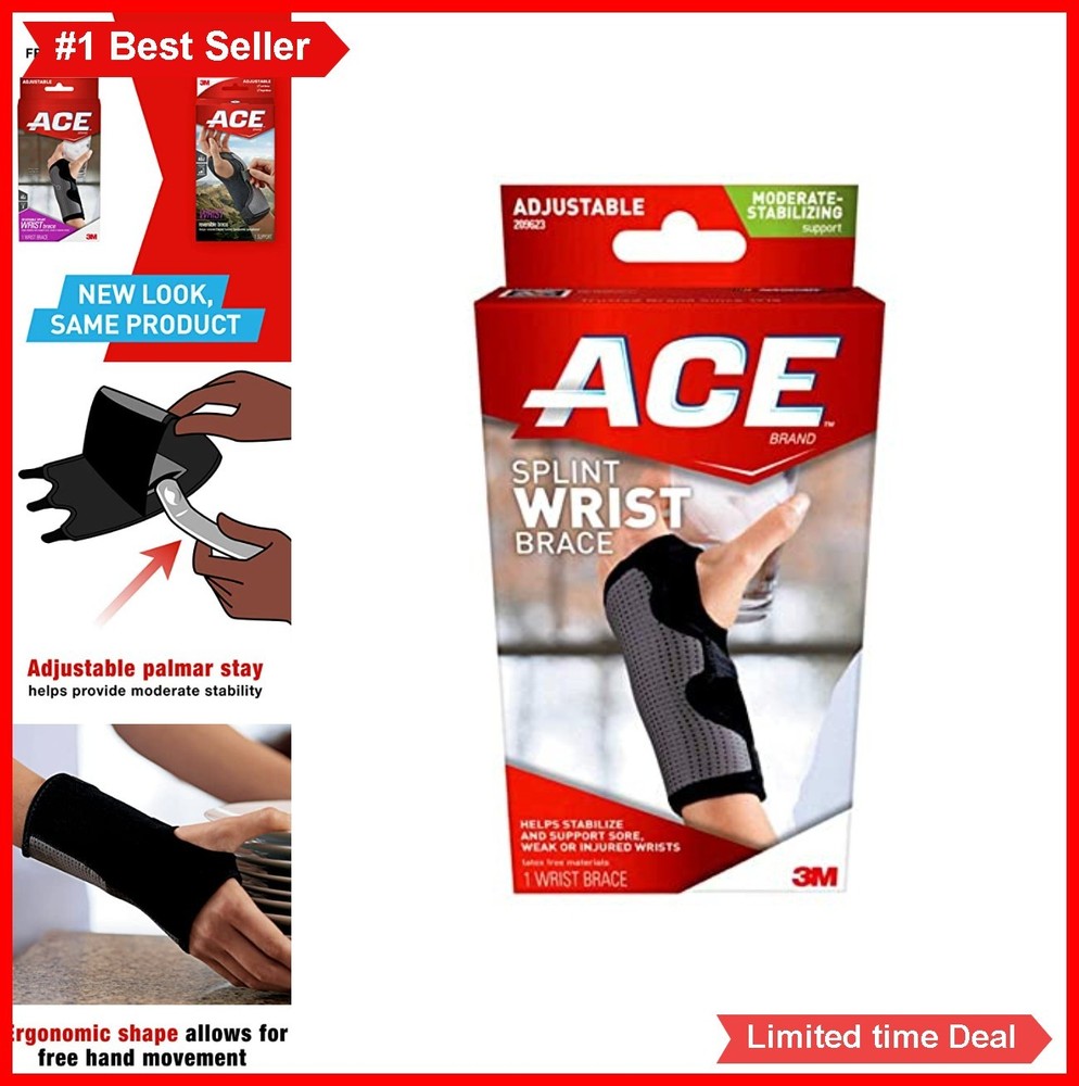 Reversible Wrist Brace Breathable One Size Moderate Support Sore Weak