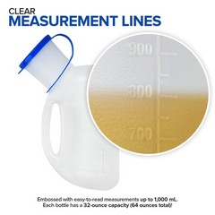 Unisex Urinal Bottle (2 Pack) – Portable for Women & Men – Female…