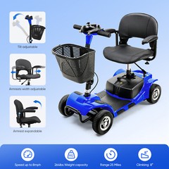 4 Wheels Mobility Scooter Power Wheelchair Folding Electric Scooters For Seniors