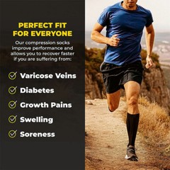 Copper Closed Toe Compression Socks Leg Calf Ankle Support Men Women S-XL