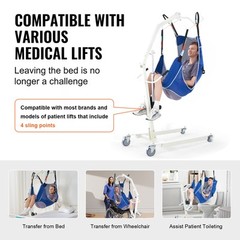 Full Body Patient Lift Sling with Commode Opening Medical Aid Sling L-Size