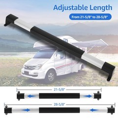 SVNR RV Screen Door Handle Grab Bar, Adjustable from 1 PC, Black and Silver