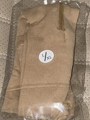 NWOT 1 pair beige compression stockings size L/XL up to 19″ calf w. side zipper
