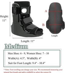 Air Walking Boot, Fracture Boot Short Walker Protection Fits Left or Right Sz M