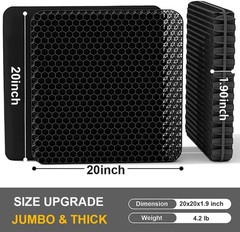 Breathable Gel Cushion Black 20x20x1.9 Honeycomb